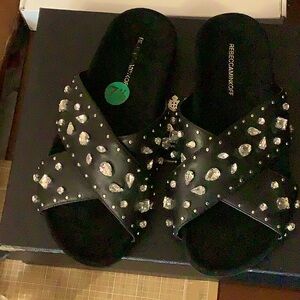 Rebecca Minkoff Black Slides.